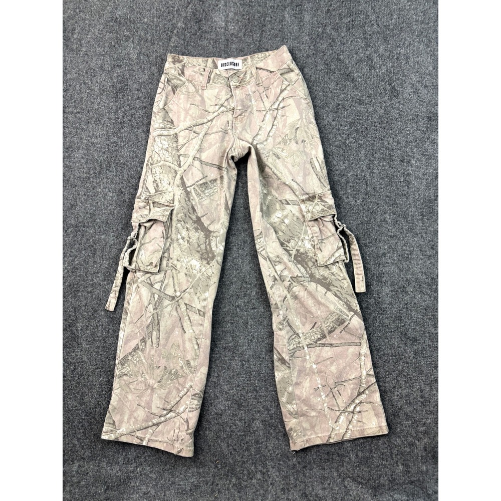 Disclosure Camo Cargo Pants Women's Size 0/24 Pink Tan Hunting Outdoor Utility